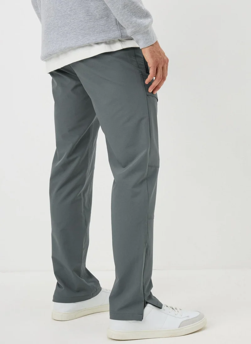 Matalan Grey Grey Belted Trek Trousers Regular for Men | Best Price UAE